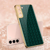 GKK Samsung Galaxy S22 Plus Cover Motiv Grøn Vævtekstur