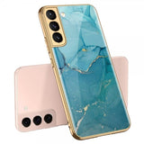 GKK Samsung Galaxy S22 Plus Cover Motiv Marmor Blå