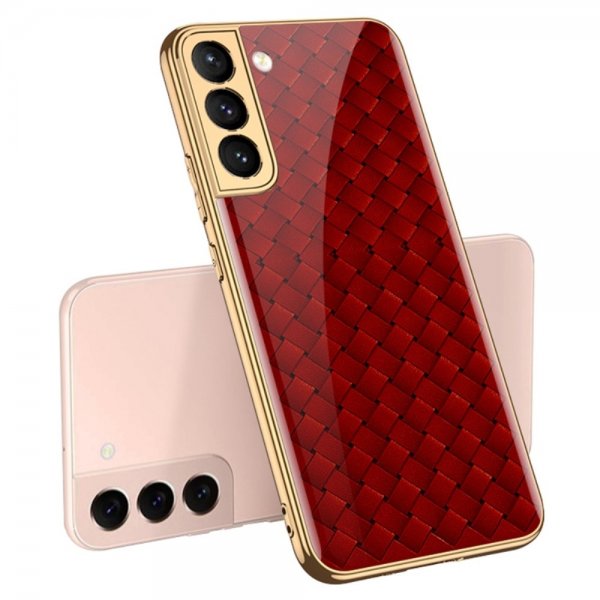 GKK Samsung Galaxy S22 Plus Cover Motiv Rød Vævtekstur