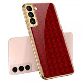 GKK Samsung Galaxy S22 Plus Cover Motiv Rød Vævtekstur