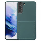 Samsung Galaxy S22 Plus Cover Silikone Kortlomme Mørkegrøn