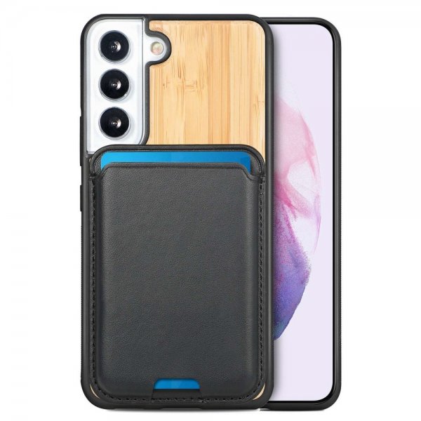 Samsung Galaxy S22 Plus Cover Træ Aftagelig Kortholder Bamboo