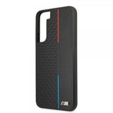 BMW Samsung Galaxy S22 Plus Cover Trekantmønster & Trefarvet Stribe Sort