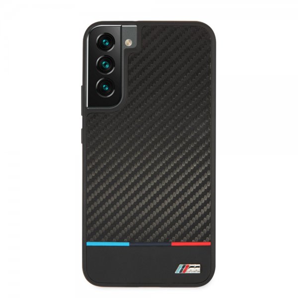 BMW Samsung Galaxy S22 Plus Cover Tricolor Stripe Carbon Sort