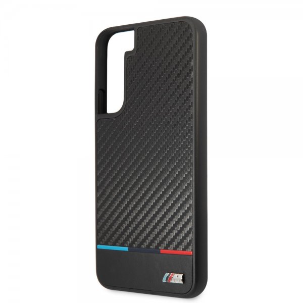 BMW Samsung Galaxy S22 Plus Cover Tricolor Stripe Carbon Sort
