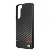 BMW Samsung Galaxy S22 Plus Cover Tricolor Stripe Carbon Sort