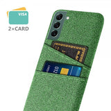 Samsung Galaxy S22 Plus Cover To Kortlommer Stof Grøn