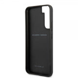 Ferrari Samsung Galaxy S22 Plus Cover Vertikal Stribe Metal Logo Sort