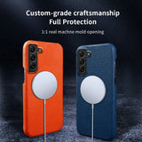 Samsung Galaxy S22 Cover Ægte Læder MagSafe Orange