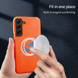 Samsung Galaxy S22 Cover Ægte Læder MagSafe Orange