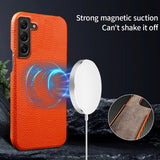Samsung Galaxy S22 Cover Ægte Læder MagSafe Orange