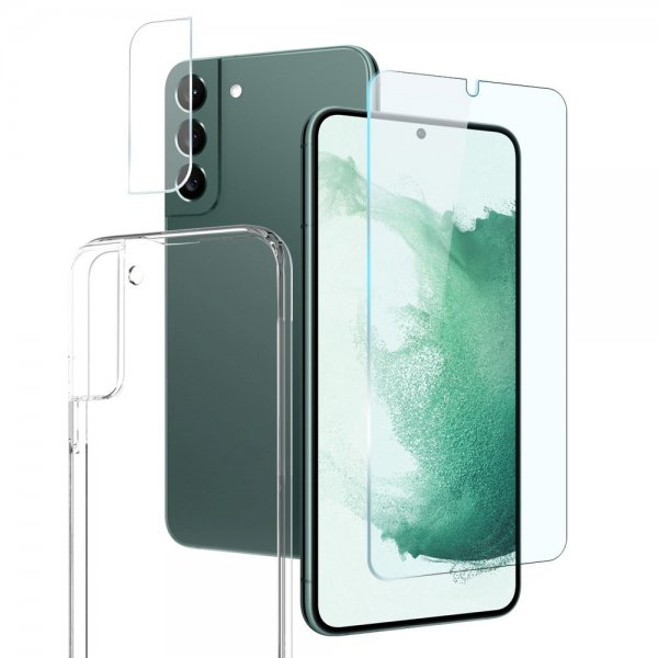 Northjo Samsung Galaxy S22 Cover med Skærmbeskytter og Kamerabeskyttelse 3-i-1