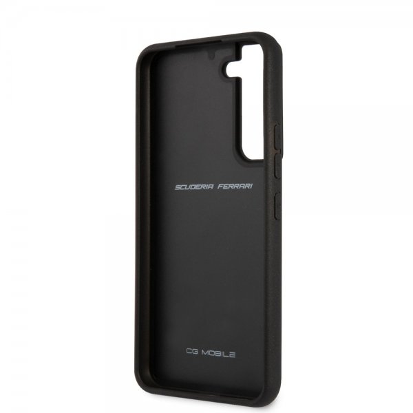 Ferrari Samsung Galaxy S22 Cover Ægte Carbon Metal Logo Sort