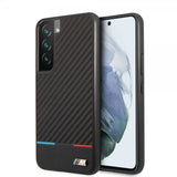 BMW Samsung Galaxy S22 Cover Tricolor Stripe Carbon Sort