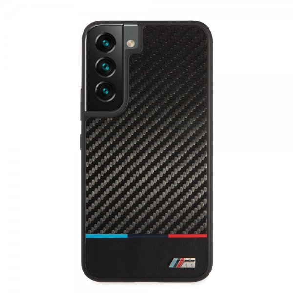 BMW Samsung Galaxy S22 Cover Tricolor Stripe Carbon Sort