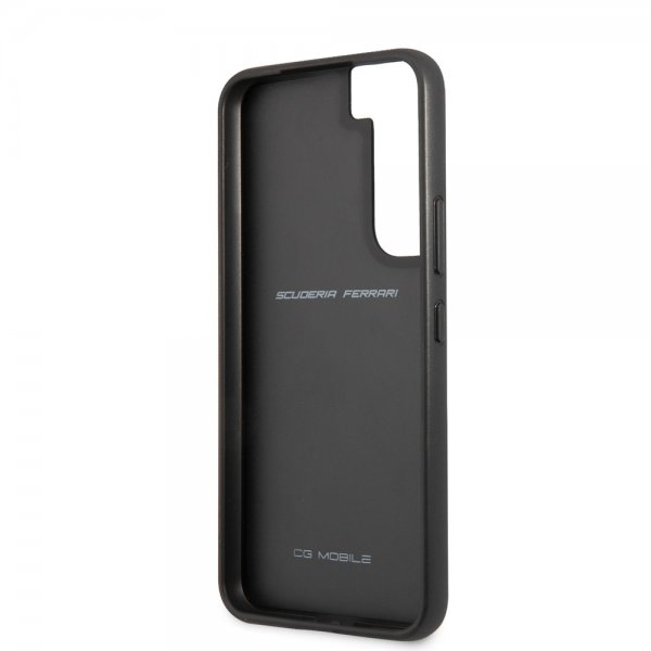 Ferrari Samsung Galaxy S22 Cover Vertical Stripe Metal Logo Sort