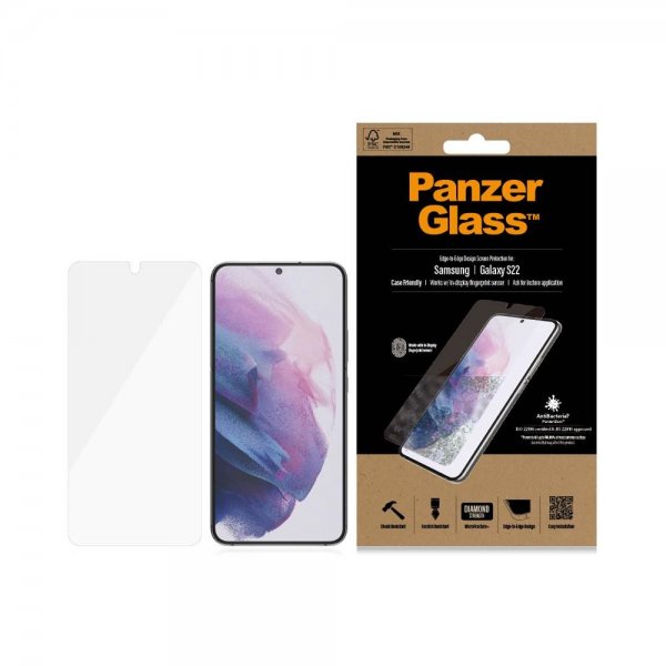 PanzerGlass Samsung Galaxy S22 Skærmbeskytter Case Friendly Fingeraftryk