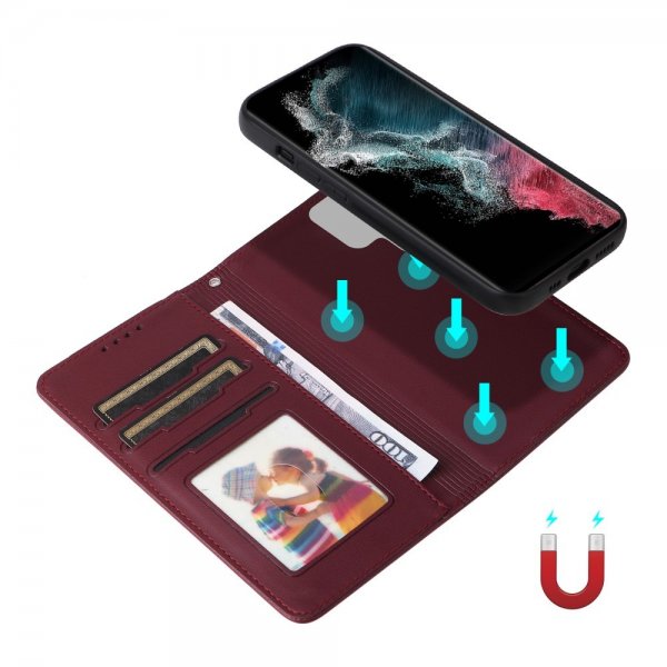 Betopnice Samsung Galaxy S22 Ultra Cover med Aftageligt Etui 005 Rød