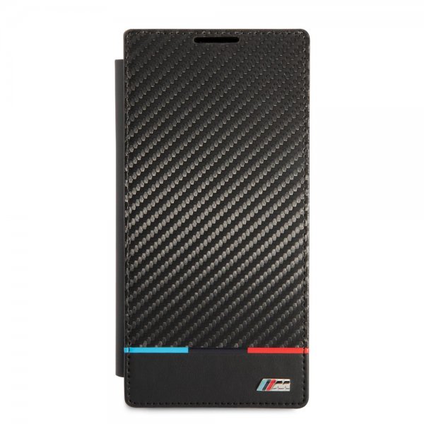 BMW Samsung Galaxy S22 Ultra Cover Trefarvet Stribe Kulfiber Sort