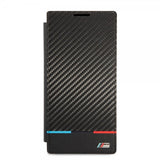 BMW Samsung Galaxy S22 Ultra Cover Trefarvet Stribe Kulfiber Sort