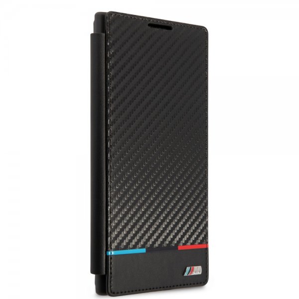 BMW Samsung Galaxy S22 Ultra Cover Trefarvet Stribe Kulfiber Sort
