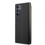 BMW Samsung Galaxy S22 Ultra Cover Trefarvet Stribe Kulfiber Sort