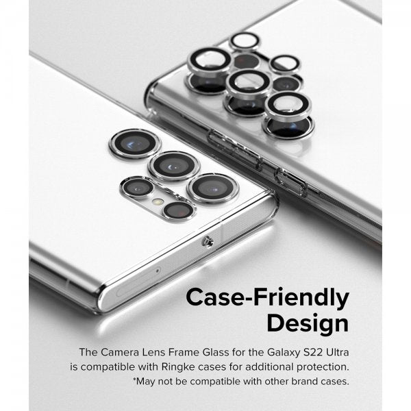 Ringke Samsung Galaxy S22 Ultra Kamerabeskyttelse Kameralinse Ramme Sølv