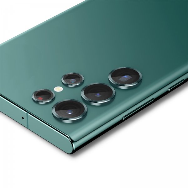 Spigen Samsung Galaxy S22 Ultra Kamerabeskyttelse GLAS.tR EZ Fit Optik Pro 2-pak Grøn
