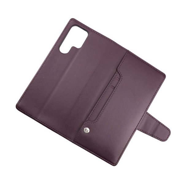 Rvelon Samsung Galaxy S22 Ultra Cover Udtrækkeligt Kortrum Lilla