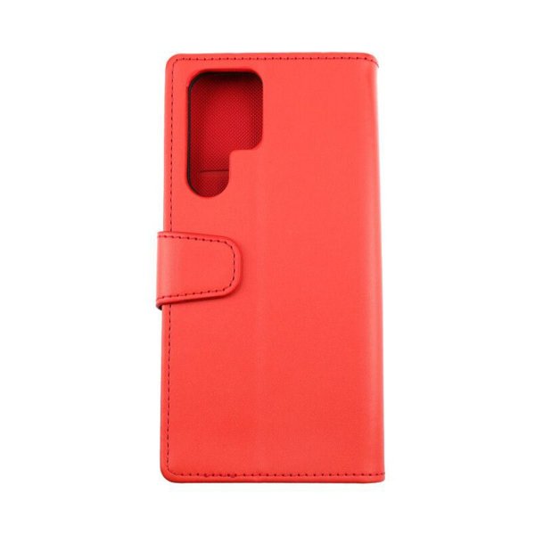 Rvelon Samsung Galaxy S22 Ultra Cover Udtrækkeligt Kortrum Rød