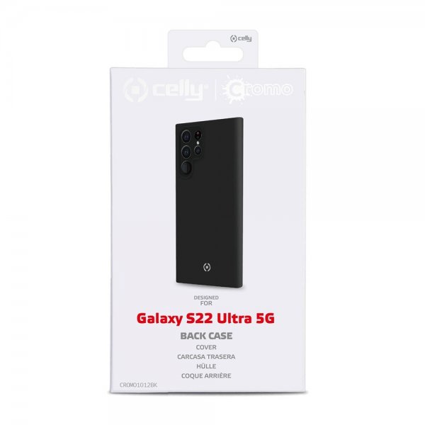 Celly Samsung Galaxy S22 Ultra Cover CROMO Sort