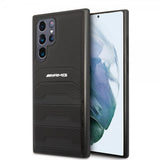 AMG Samsung Galaxy S22 Ultra Cover Prægede Linjer Sort