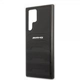 AMG Samsung Galaxy S22 Ultra Cover Prægede Linjer Sort