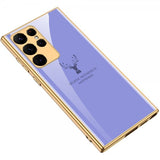 GKK Samsung Galaxy S22 Ultra Cover Hjortemotiv Lilla