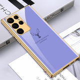 GKK Samsung Galaxy S22 Ultra Cover Hjortemotiv Lilla