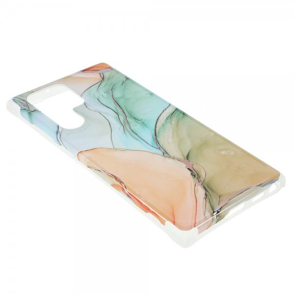 Samsung Galaxy S22 Ultra Cover Marmor Trefarvet