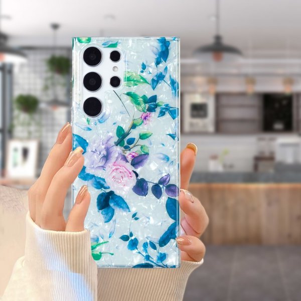 Samsung Galaxy S22 Ultra Cover Marmormønster Roser