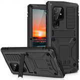 R-JUST Samsung Galaxy S22 Ultra Cover Metal Stødsikkert Sort