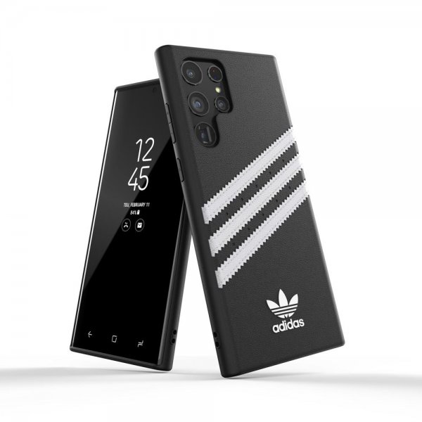 Adidas Samsung Galaxy S22 Ultra Cover Støbt Etui PU Sort Hvid