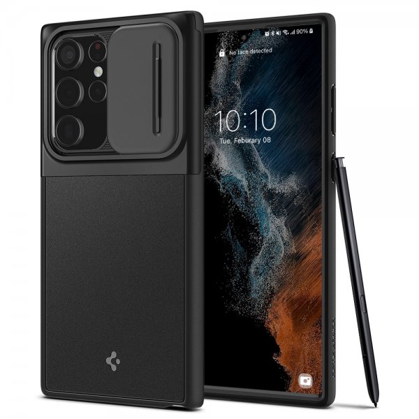 Spigen Samsung Galaxy S22 Ultra Cover Optik Armor Sort