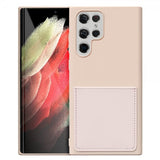 Samsung Galaxy S22 Ultra Cover Silikone Kortlomme Rosa