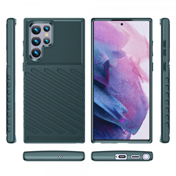 Samsung Galaxy S22 Ultra Cover Thunder Series Grøn