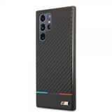 BMW Samsung Galaxy S22 Ultra Cover Tricolor Stripe Carbon Sort