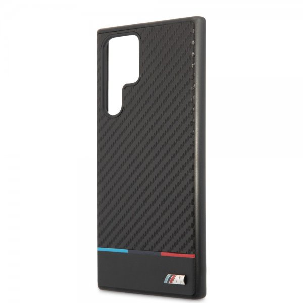 BMW Samsung Galaxy S22 Ultra Cover Tricolor Stripe Carbon Sort