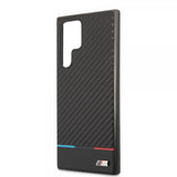 BMW Samsung Galaxy S22 Ultra Cover Tricolor Stripe Carbon Sort
