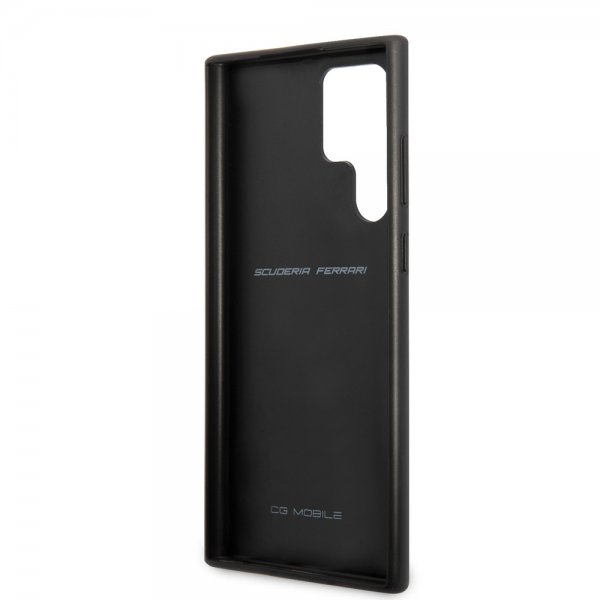 Ferrari Samsung Galaxy S22 Ultra Cover Vertical Stripe Metal Logo Sort