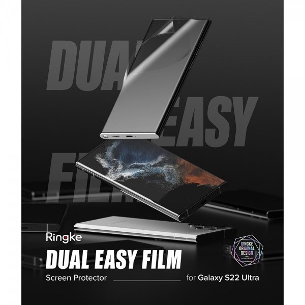 Ringke Samsung Galaxy S22 Ultra Skærmbeskyttelse Dual Easy Film 2-pak