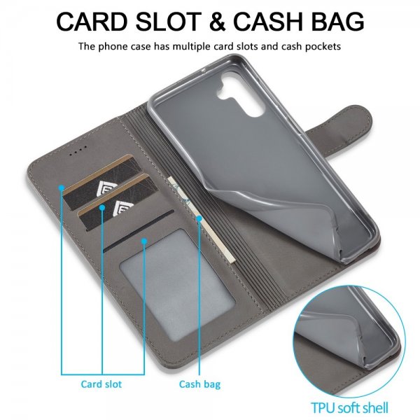 Lc.Imeeke Samsung Galaxy S23 FE Etui med Kortlomme Standerfunktion Grå