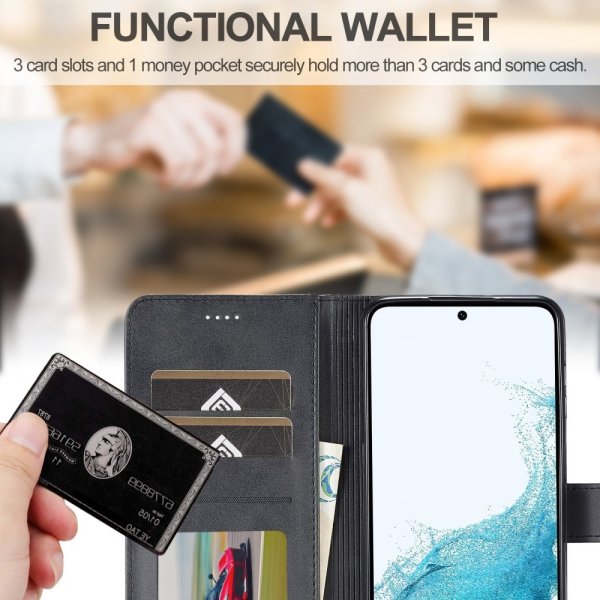 Lc.Imeeke Samsung Galaxy S23 FE Etui med Kortlomme og Stativfunktion Sort