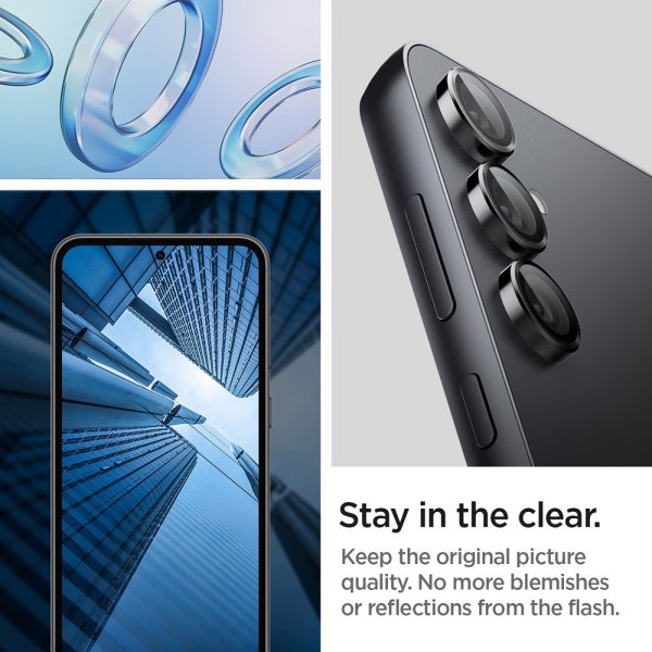 Spigen Samsung Galaxy S23 FE Kamerabeskyttelsesglas Glas.tR EZ Fit Optik Pro 2-pak Sort